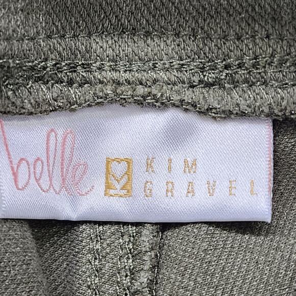 Belle by Kim Gravel Jeans Womens 4 Green Gold Zip Hem Flexibelle Pull On Skinny - Picture 6 of 16